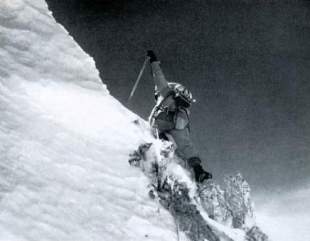 Kangchenjunga Book - The Hard Years - Kangchenjunga First Ascent just below the summit